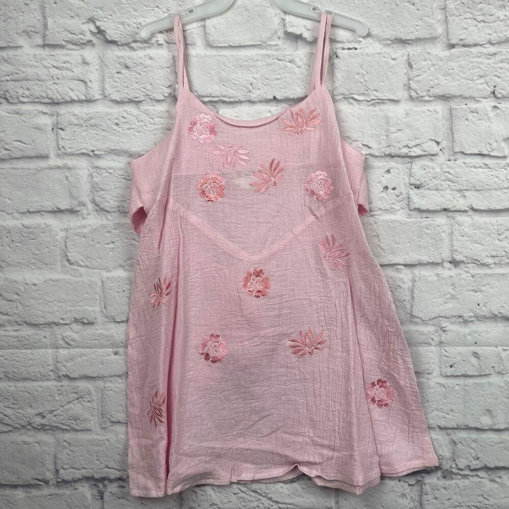Light Pink Spaghetti Strap Dress with Floral Embroidery size 4T